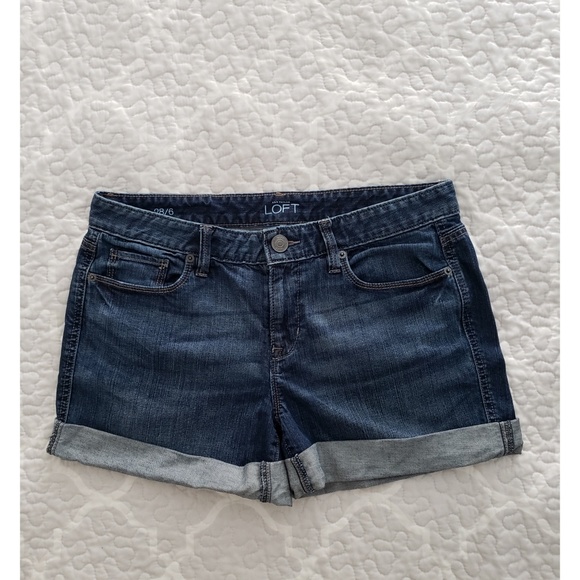 LOFT Pants - Ann Taylor LOFT blue denim cuffed shorts